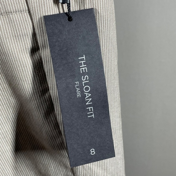 NEW Banana Republic Pants Womens 8 brown pin stripe sloan flare preppy classic - Picture 7 of 12